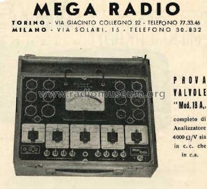 Provavalvole 18A; Mega Radio Mega (ID = 3071335) Equipment