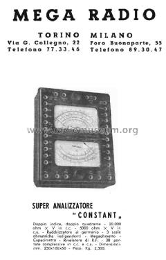 Constant - Super Analizzatore ; Mega Radio Mega (ID = 3000680) Equipment