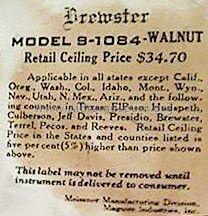 Brewster 9-1084; Meissner Mfg. Div., (ID = 615699) Radio