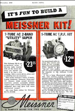 5-Tube AC T.R.F. Kit 10-1106; Meissner Mfg. Div., (ID = 2656633) Kit
