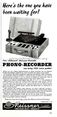 Phono-Recorder 9-1045; Meissner Mfg. Div., (ID = 3044460) R-Player