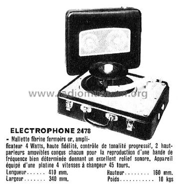 Électrophone 2478; Mélovox Itax, (ID = 2092058) R-Player