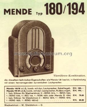 180G; Mende - Radio H. (ID = 1390165) Radio