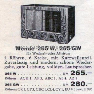 265GW; Mende - Radio H. (ID = 2817386) Radio