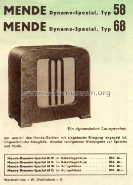 Dynamo-Spezial 68G; Mende - Radio H. (ID = 1390143) Parleur