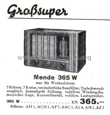 Gross-Super 365W; Mende - Radio H. (ID = 2817328) Radio