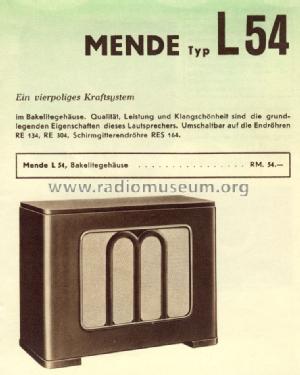 L54; Mende - Radio H. (ID = 1390141) Speaker-P