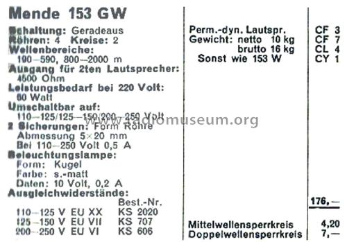 M153GW ; Mende - Radio H. (ID = 2800831) Radio