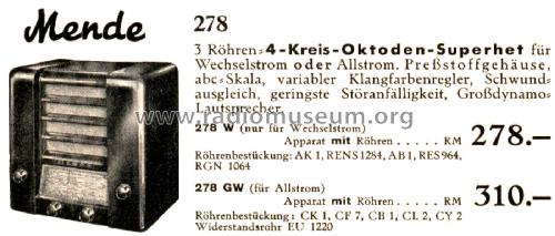 Oktoden-Super M278-GW ; Mende - Radio H. (ID = 2662501) Radio