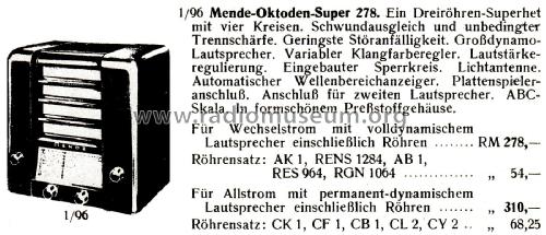 Oktoden-Super M278-GW ; Mende - Radio H. (ID = 2662546) Radio