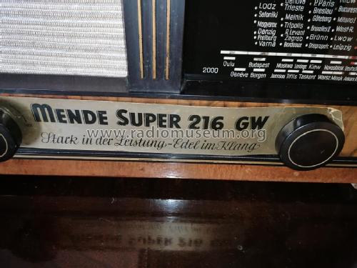 Super MS216GW ; Mende - Radio H. (ID = 2789234) Radio