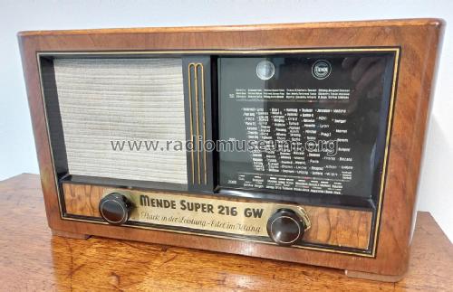 Super MS216GW ; Mende - Radio H. (ID = 3112775) Radio