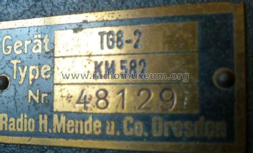 TG 8-2 KM 582; Mende - Radio H. (ID = 2577079) Equipment