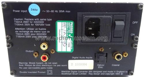 Digital Converter 203; Meridian Audio Ltd.; (ID = 2448097) Ampl/Mixer