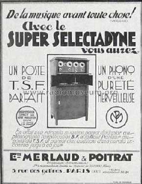 Super Selectadyne ; Merlaud & Poitrat; (ID = 1023359) Radio
