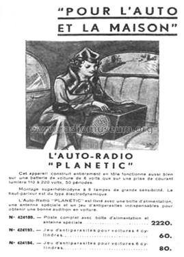 Auto-Radio Planetic 424189; Mestre et Blatgé; (ID = 1570260) Radio