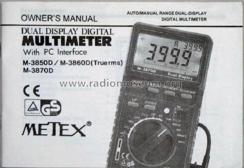 Digital Multimeter M-3870D Equipment Metex Corporation, | Radiomuseum