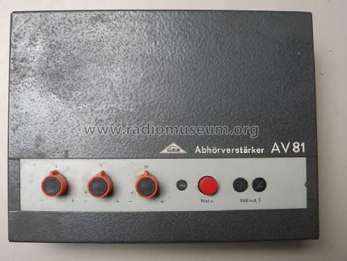 Abhörverstärker AV81; Metra Mess- und (ID = 1542275) Ampl/Mixer