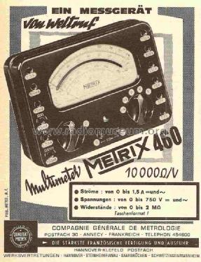 Multimeter 460B; Metrix, Compagnie (ID = 837594) Equipment