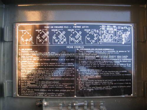 pont de mesures RLC 617M; Metrix, Compagnie (ID = 461588) Equipment