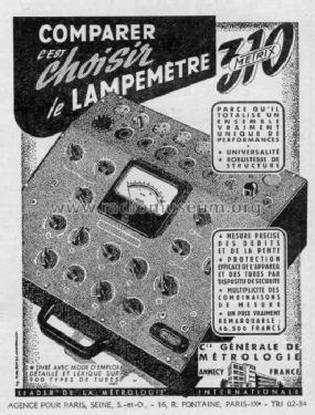 Lampemètre 310; Metrix, Compagnie (ID = 531755) Equipment