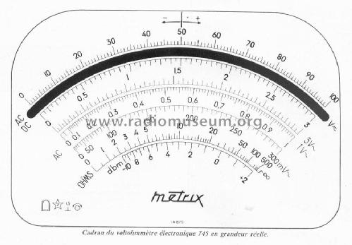 Voltohmmètre Électronique 745; Metrix, Compagnie (ID = 260932) Equipment