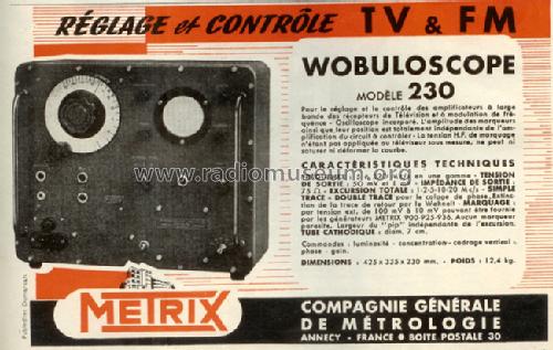 Wobuloscope 230; Metrix, Compagnie (ID = 452596) Equipment