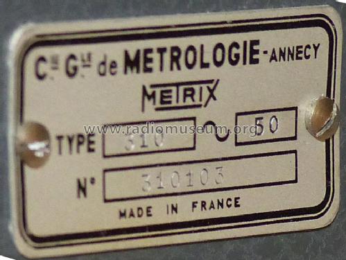 Lampemètre 310; Metrix, Compagnie (ID = 2344120) Equipment