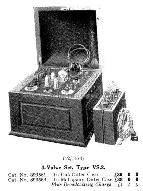 Cosmos Radiophone 4-Valve Set Type VS.2; Metropolitan-Vickers (ID = 1844831) Radio