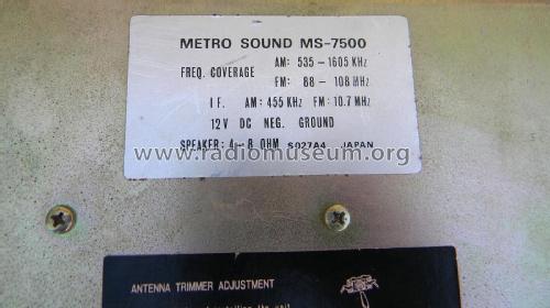 MS-7500; Metrosound (ID = 2832748) Car Radio