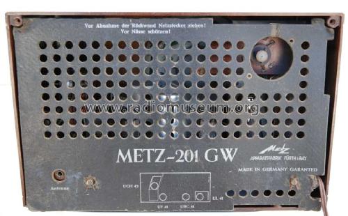 201GW Ausg. 1; Metz Transformatoren (ID = 319246) Radio