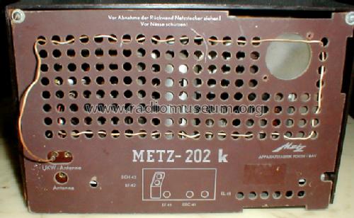 202K; Metz Transformatoren (ID = 21254) Radio