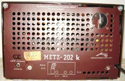 202K; Metz Transformatoren (ID = 2503147) Radio