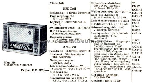 340GW; Metz Transformatoren (ID = 2799131) Radio