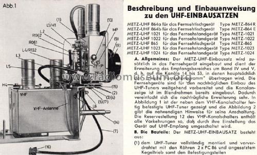 864E; Metz Transformatoren (ID = 1979296) Television