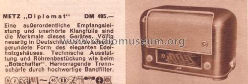 Diplomat MS/W67; Metz Transformatoren (ID = 29446) Radio