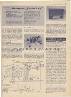 Kurier 49 KS/A44 oder A44/08; Metz Transformatoren (ID = 3058570) Radio