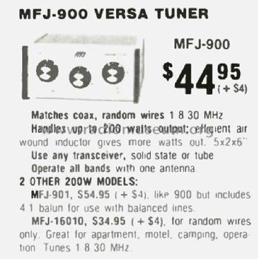 Econo Tuner MFJ-900; MFJ Enterprises; (ID = 2790741) Amateur-D