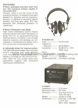 Electrostatic Headphones MX-5; Micro Seiki Tokyo (ID = 1923237) Lautspr.-K