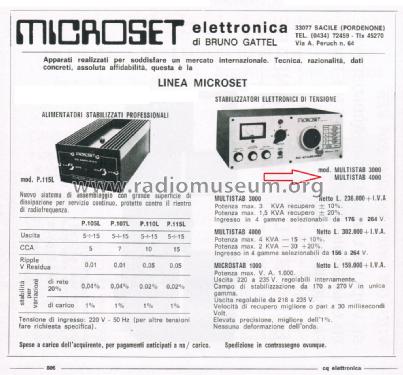 Stabilizzatore di Tensione Alternata Multistab 3000 - 4000; Microset; SacilePN (ID = 2750132) Power-S