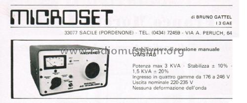 Stabilizzatore di Tensione Manuale Omstab; Microset; SacilePN (ID = 2743338) Power-S