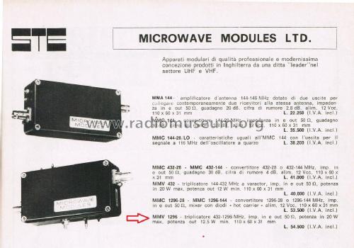 Varactor Tripler MMV 1296; Microwave Modules (ID = 2757543) Converter