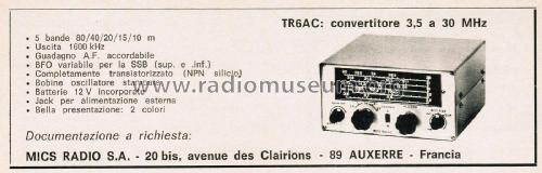 Convertisseur - Convertitore TR6AC; Mics Radio, Pierre (ID = 2799257) Adapteur