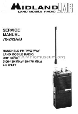 Handheld FM UHF transceiver 70-243; Midland (ID = 1354941) Commercial TRX