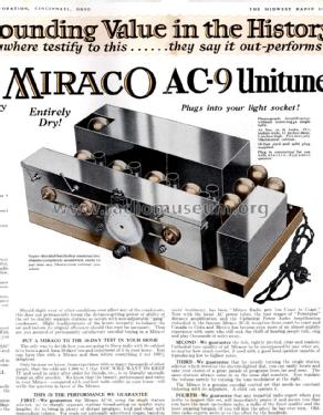 Chassis Miraco AC-9 Unitune ; Midwest Radio Co., (ID = 1663319) Radio