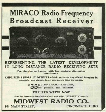 Miraco General Information; Midwest Radio Co., (ID = 502611) Radio