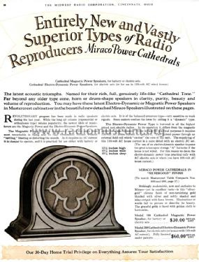 Model 100 Cathedral Magnetic Power Speaker ; Midwest Radio Co., (ID = 1663354) Speaker-P