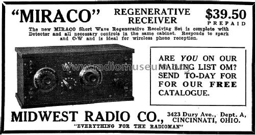 Regenerative Receiver ; Midwest Radio Co., (ID = 979780) Radio