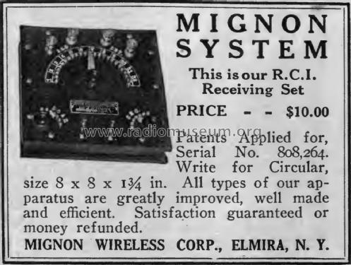 Receiving Set RC1 R.C.I.; Mignon Wireless Corp (ID = 1989504) mod-pre26