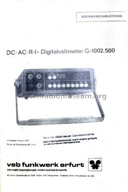 Digitalvoltmeter G-1002.500; Mikroelektronik ' (ID = 2255832) Equipment